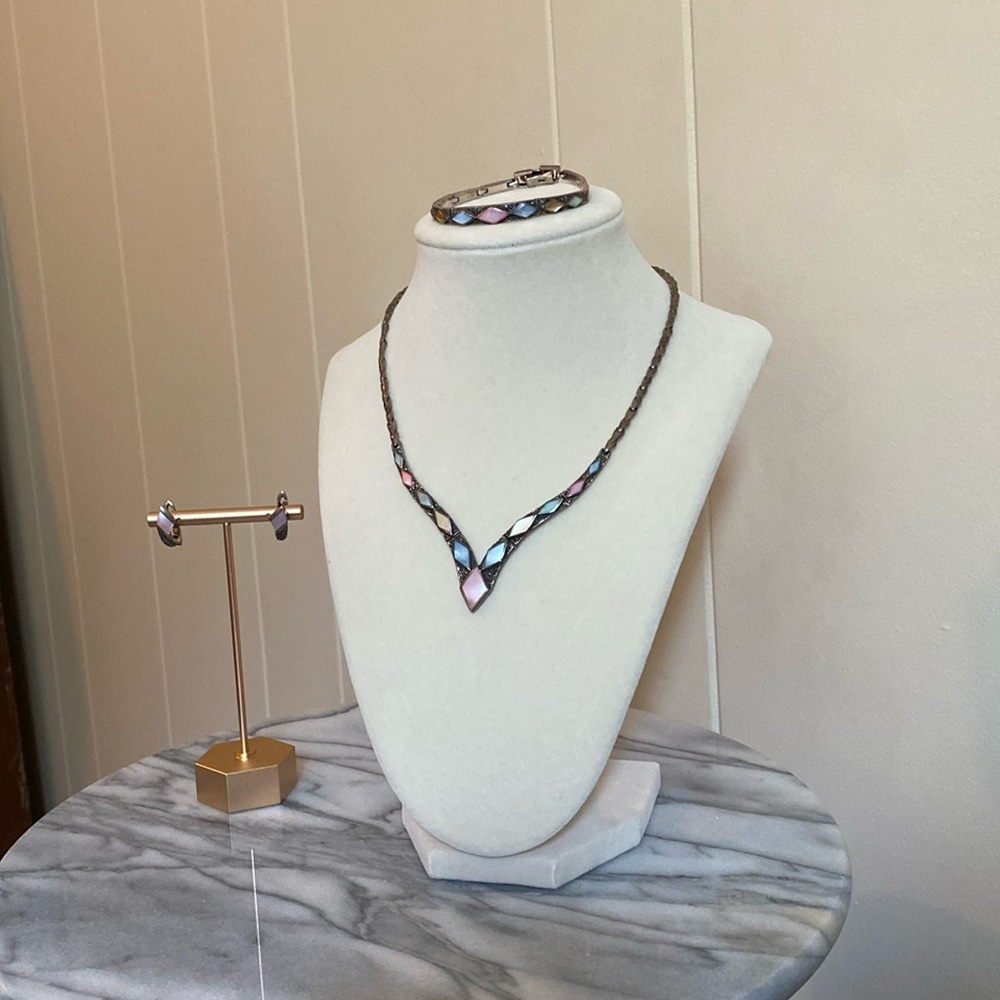 Vintage 1980s sterling silver 925 jewelry set.